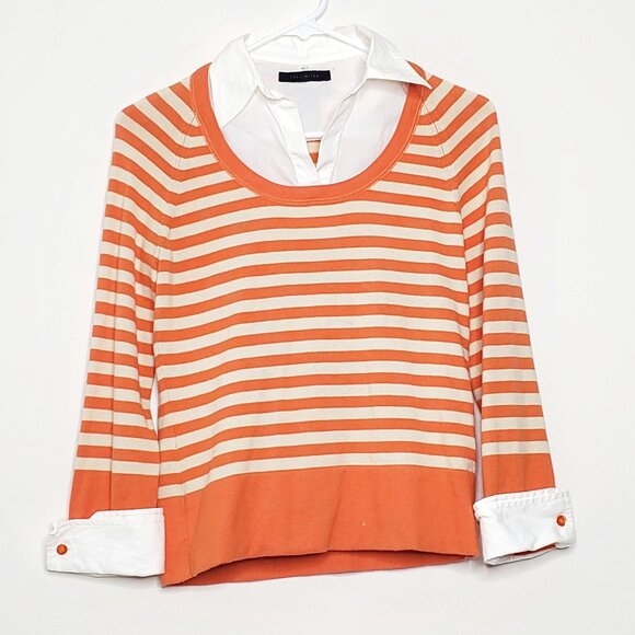 The Limited Orange & Cream Sweater removable collar and sleeves, you have - Picture 1 of 12